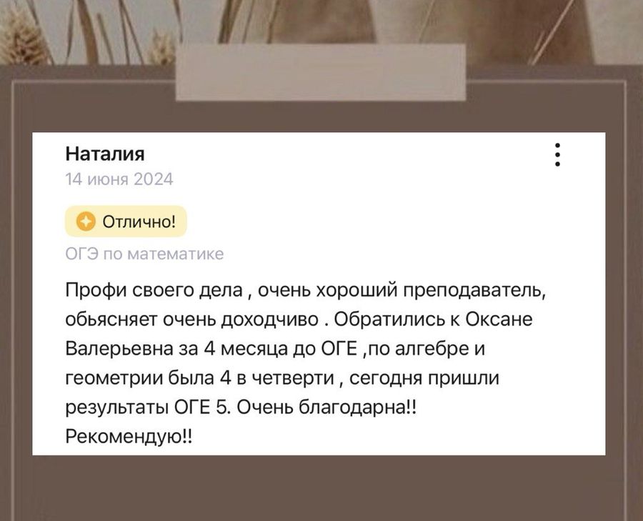 Отзыв ученика или родителя о занятиях в ПРО100КЛАСС