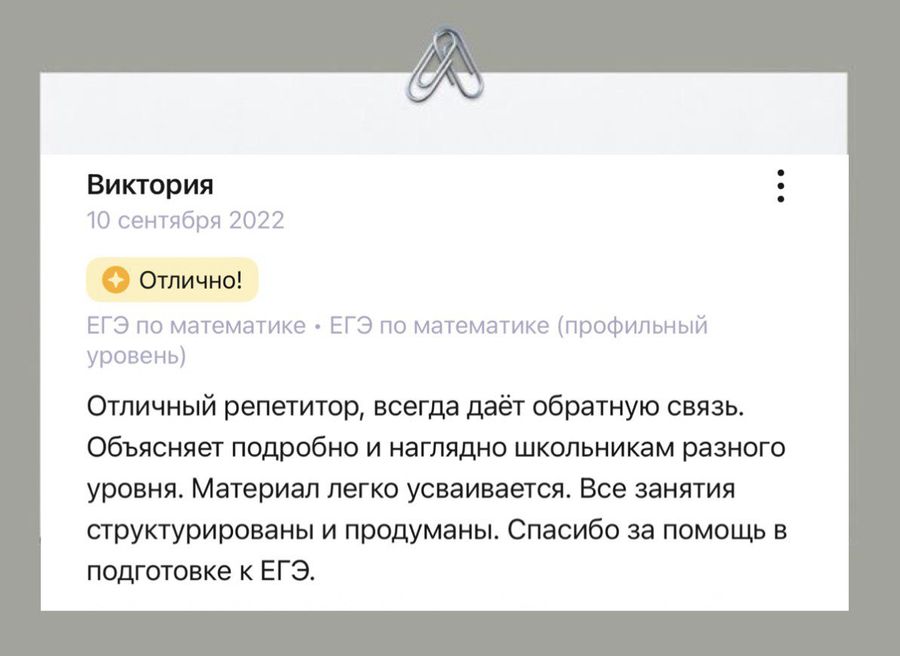 Отзыв ученика или родителя о занятиях в ПРО100КЛАСС